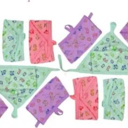 New Born Baby Cotton Hosiery Premium Quality V Shape Nappies, Nadi , Langot Washable Reusable Cotton Diaper Nappy Baby Cozy Wear pack of 12 pcs (Multi, 0-6 Months) NP-11-image-5