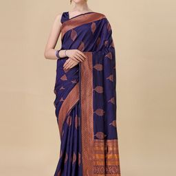 Shriyangan Ethnic Motifs Woven Design Zari Pure Silk Kanjeevaram Saree-image-97