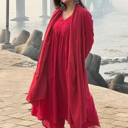 Aaghnya Women Tiered Kurta with Pyjamas & With Dupatta-picture-38