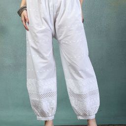 Clora Creation Women Embroidered Chikankari Loose Fit Cotton Salwar-picture-9