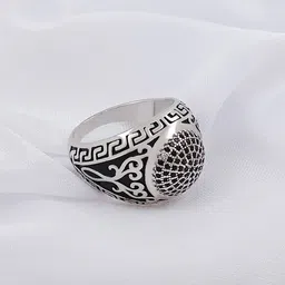 Saizen Silver-Plated Onyx Stone StuddedFingerRing-image-19