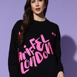 GRIFFEL Women Typography Printed Round Neck Long Sleeves Sweatshirt-image-33