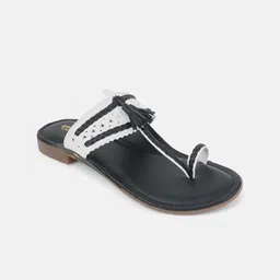 Anouk Women Textured Open Toe Flats with Laser Cuts-11
