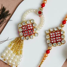 eCraftIndia Set Of 2 Thread Brother and Bhabhi Rakhi-picture-51