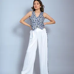 GARDEN PARTY Printed V Neck Waistcoat & Trousers Co-Ords-image-26