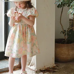 LULU & SKY Floral Print Cold-Shoulder Fit & Flare Dress-image-42