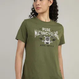Royal Enfield Women Typography Applique T-shirt-image-34