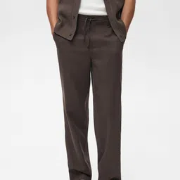 MANGO MAN Straight Fit Solid Trousers-image-69