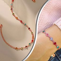VAMA Women Handcrafted Rose Gold-Plated Wraparound Bracelet-29