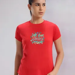 SZN Women Typography Printed Slim Fit Sports T-shirt-picture-26