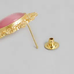 Anouk Gold Plated Artificial Stones Studded Circular Studs image 4