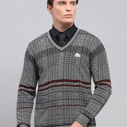 Monte Carlo Men Checked Woollen Pullover-image-15