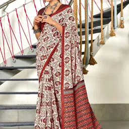 Pandadi Saree With Block Print-image-99
