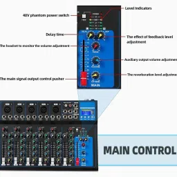 amrit Audio 7 CHANNEL SOUND MIXER INBUILT USB RECORDING,FX ECHO,48V PHANTOM POWER 3 BAND EQUALIZER USE FOR LIVE SHOW,DJ SOUND, STUDIO MULTIPURPOSE image 4