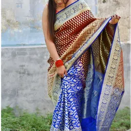 CANIZZARO Women Woven Design Zari Heavy Work Banarasi Saree-picture-49