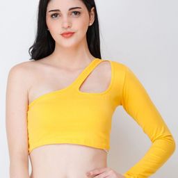 BAESD Women One Shoulder Cut Out Fitted Crop Top-image-101
