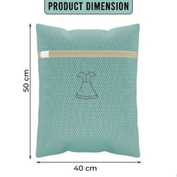 Kuber Industries 12-Pcs Green Reusable Rectangular Durable Laundry Bags With Zipper image 4