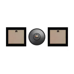 RANDOM White & Orange Printed Traditional Wall Clock With 2 Photo Frames image 2
