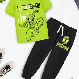 Marvel by Miss and Chief Boys Spider Man Printed Round Neck T-Shirt With Jogger-image-50