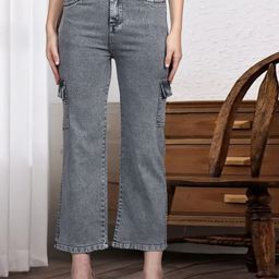 DressBerry Women Comfort Straight Fit High-Rise Light Fade Acid Wash Stretchable Jeans-picture-11