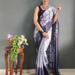 KALINI Tie and Dye Satin Ready to Wear Jamdani Saree-image-75