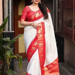 bigben textile Solid Banarasi Saree with Blouse Piece-image-56