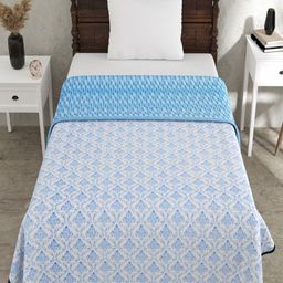 Myntra Elegant Homes Blue 180 GSM Ethnic Motifs Cotton AC Room Single Bed Dohar-picture-40