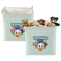 Aura 2-Pcs Blue Big Foldable Storage Box With Handles -75L-22