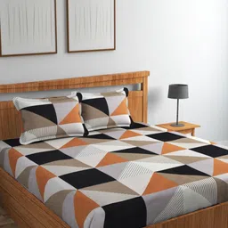 CHHILAKIYA Multicoloured Floral 210 TC King Bedsheet with 2 Pillow Covers-image-98