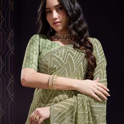Mitera Geometric Printed EmbellishedSaree-picture-33