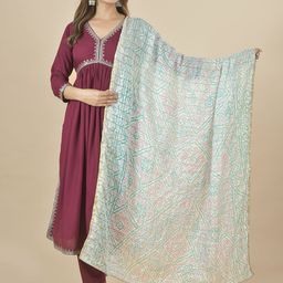 LA FEMINAE Printed Art Silk Bandhani Dupatta with Zari-picture-27