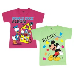Disney By Miss and Chief Boys Pack of 2 Mickey & Donald Bio Finish Printed Cotton T-shirts-13