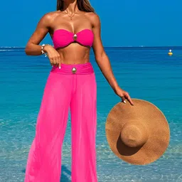 Plus Curvves 3-Piece Swimwear Cover Up Set-image-68