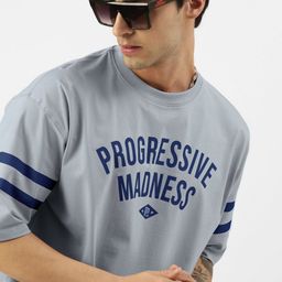 Maniac Men Typography Printed Round Neck Cotton Oversized T-shirt-image-75