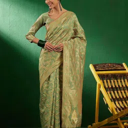Suha Woven Design Zari Art Silk Ready to Wear Banarasi Saree-image-71