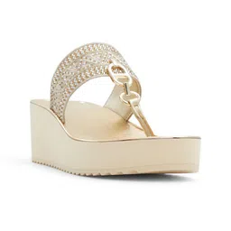 ALDO Embellished Wedge Heel Open Toe Sandals-21