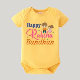 BLUSHES Infants Raksha Bandhan Theme Printed Pure Cotton Half Sleeves Bodysuit-image-78
