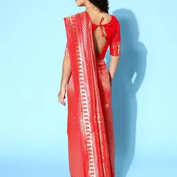 Anouk Rustic Woven Design Zari Silk Blend Dharmavaram Saree image 3