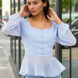 Stylecast X Slyck Solid Pattern Square Neck Regular Sleeves Top-image-79