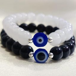 Divine souvenirs Unisex Set Of 2 Artificial Beaded Elasticated Bracelets image 1