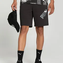 Puma Power Men Brand Logo Printed Regular Fit Mid-Rise Cotton Shorts-image-88