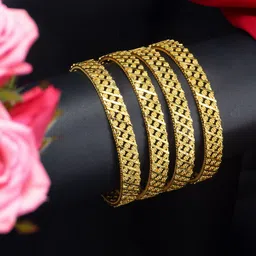 PRIVIU Set Of 4 Gold Plated Bangles-2