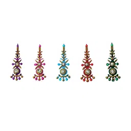 Comet Busters Set of 5 Handcrafted Reusable Traditional Designer Bindis - 001 image 4