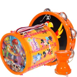 Musical Khanjri(23.7x5cm), Damru(8.3x10.2cm with Drum(17.4x17.8cm)-34