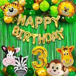 Jungle Theme 3rd Birthday Decorations - 50Pcs-image-89