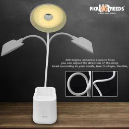 study table lamp Foldable Rechargeable Table Lamp LED Desk Light with Pen Stand Study Lamp image 2