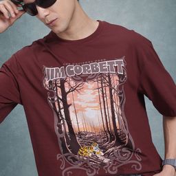 The Roadster Life Co. Graphic Print Drop-Shoulder Sleeves Pure Cotton T-shirt-picture-16