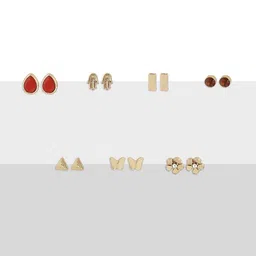 Zaveri Pearls Set of 25 Gold Plated Studs Earrings image 5