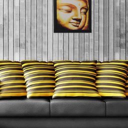 eCraftIndia Multicoloured Spiritual Buddha Satin Framed Wall Art-image-9