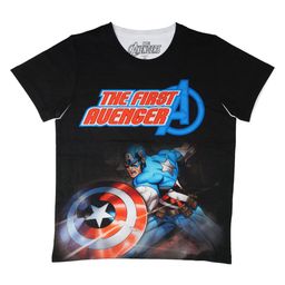 Marvel by Wear Your Mind Boys Black Printed Round Neck Captain America T-shirt-image-131